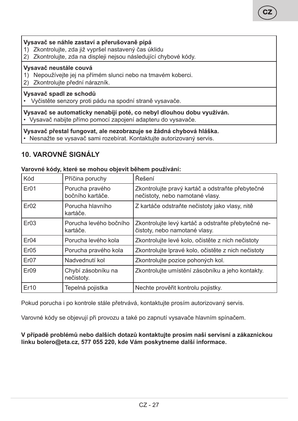 ETA Bolero User Manual | Page 27 / 108