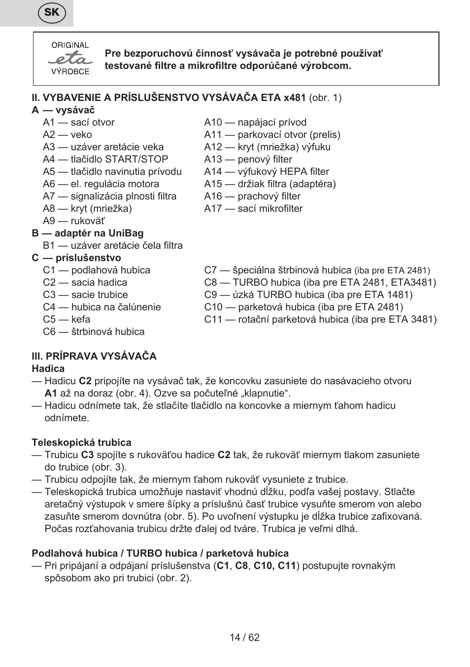 ETA Canto User Manual | Page 14 / 68