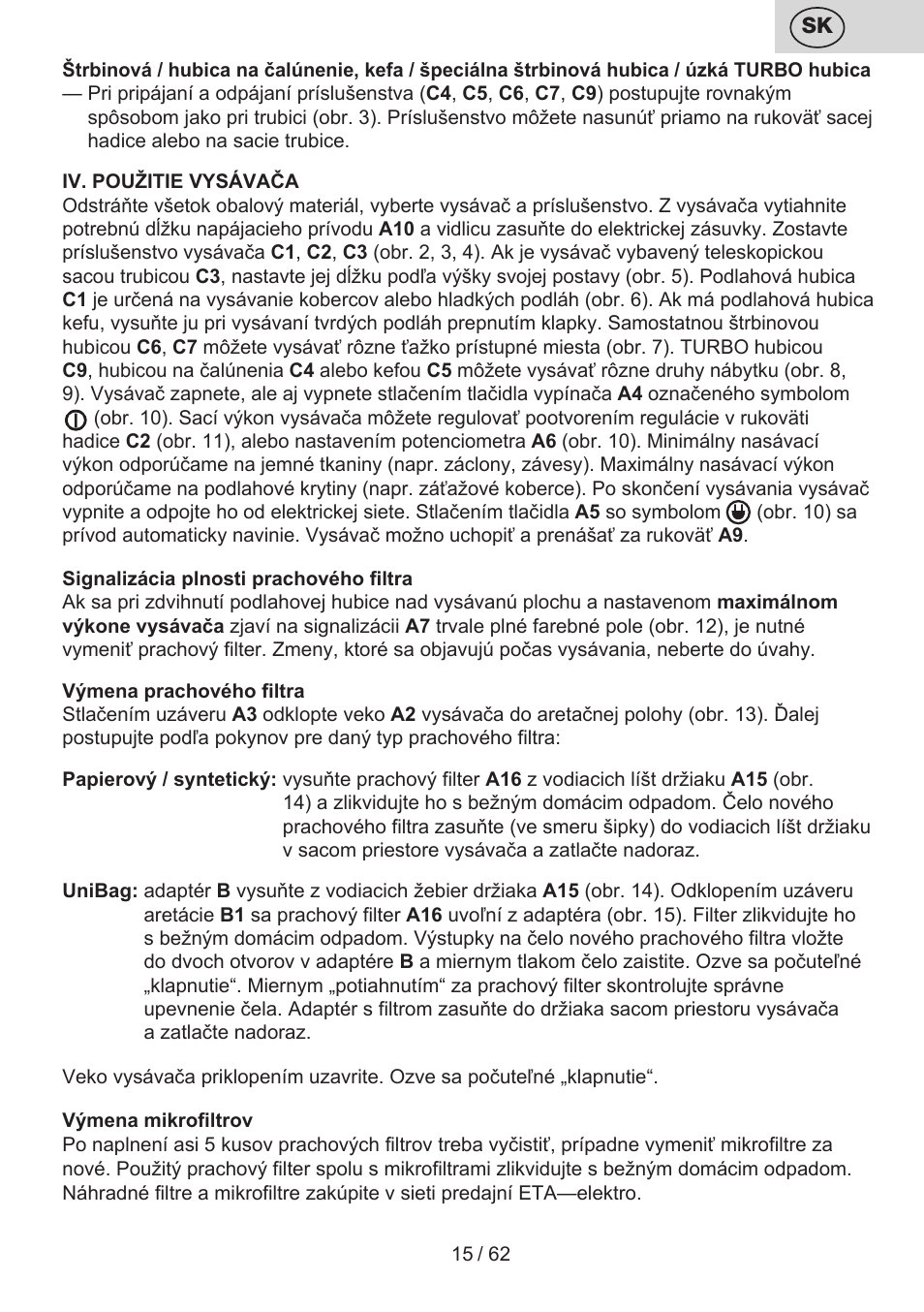 ETA Canto User Manual | Page 15 / 68