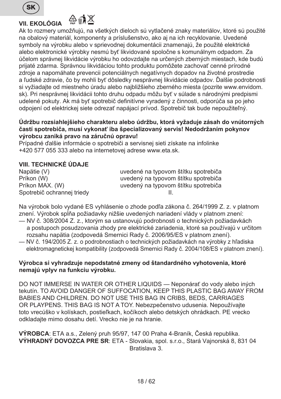 ETA Canto User Manual | Page 18 / 68