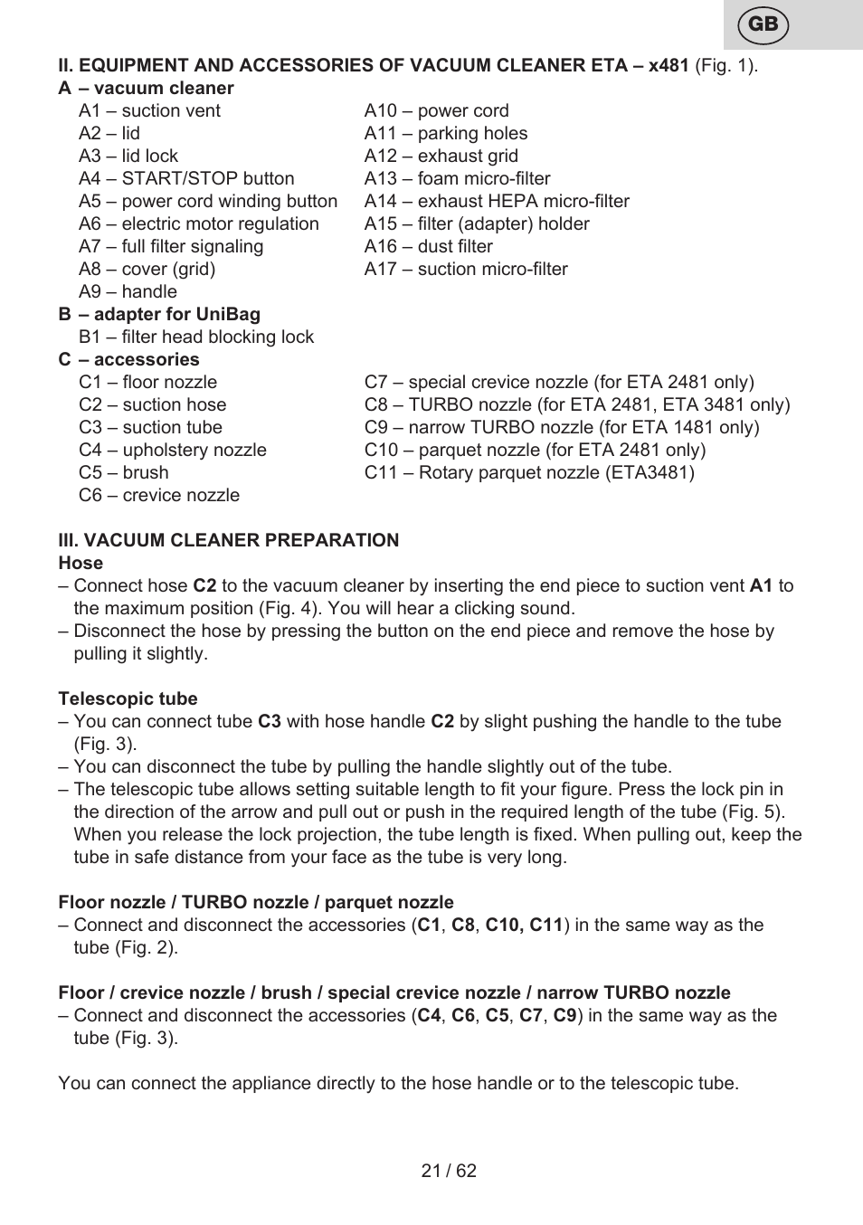 ETA Canto User Manual | Page 21 / 68