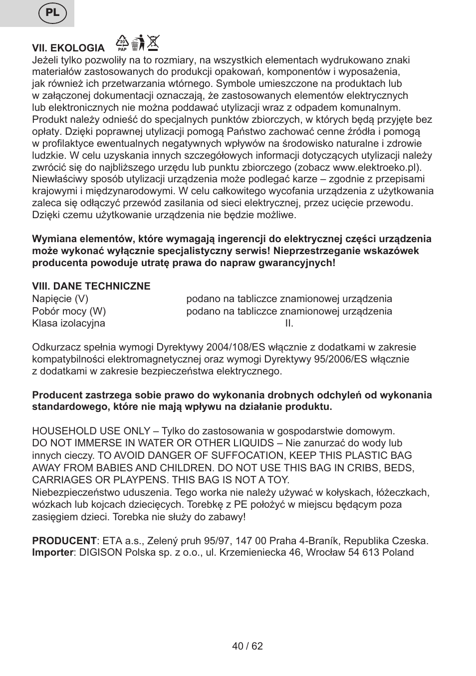 ETA Canto User Manual | Page 40 / 68