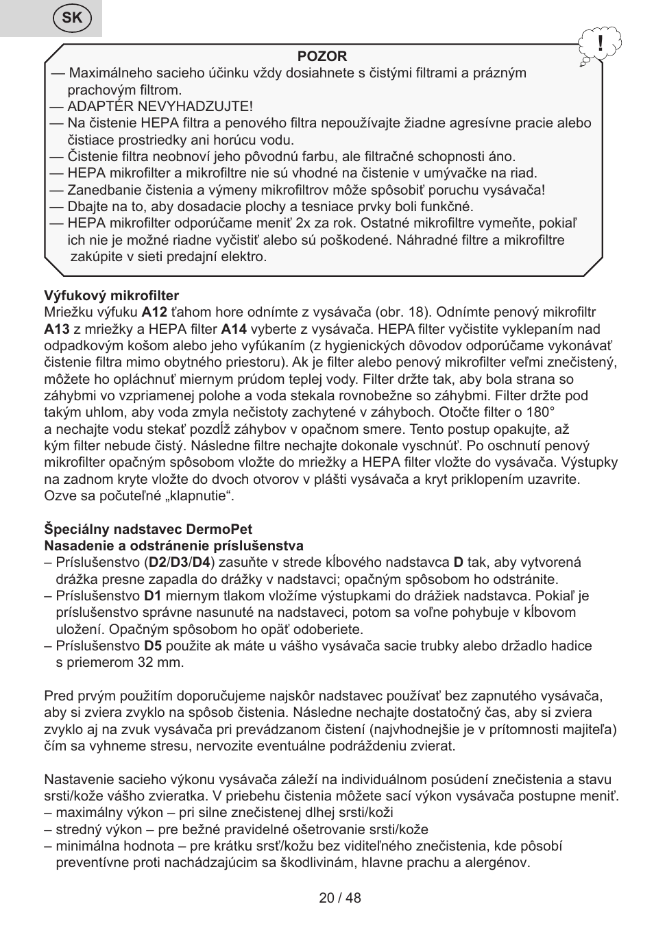 ETA Manoa Animal User Manual | Page 20 / 52