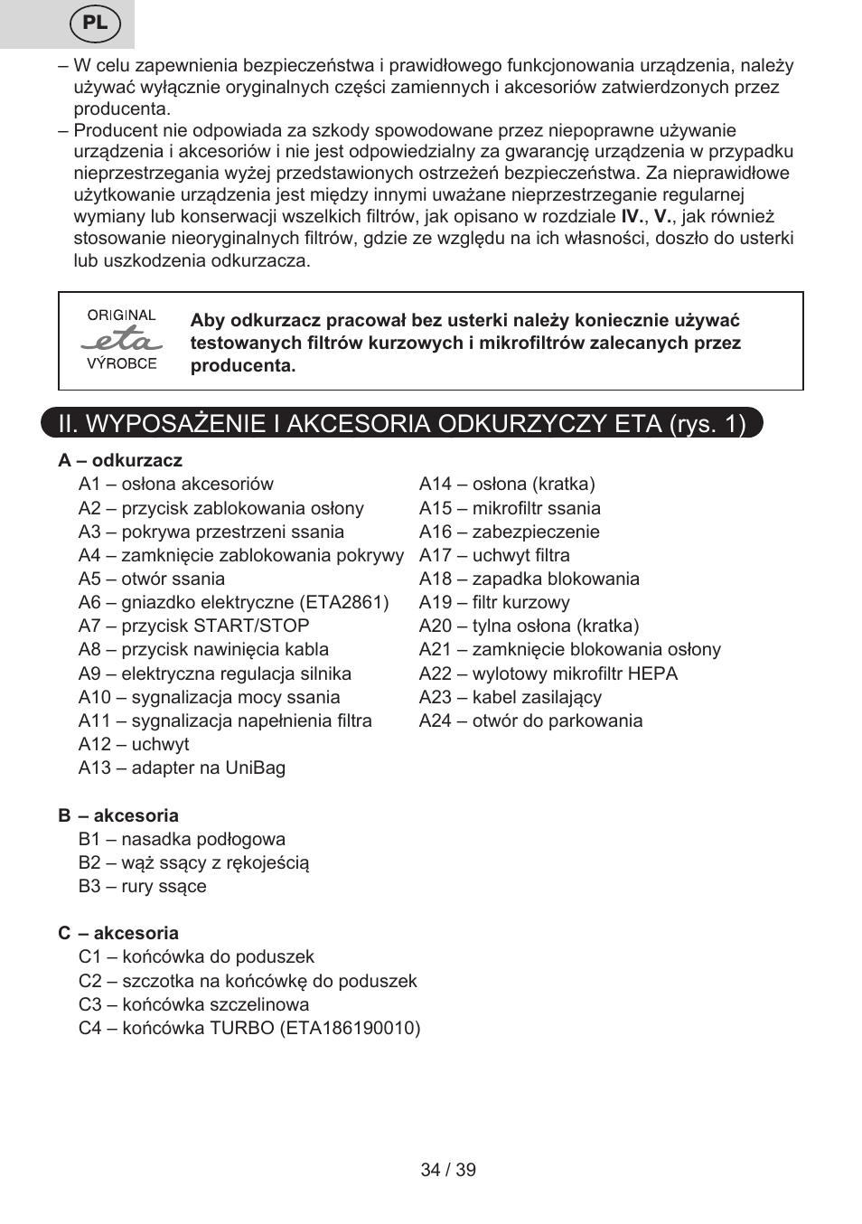 ETA Novel User Manual | Page 41 / 48