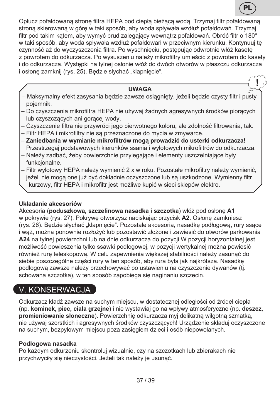 V. konserwacja | ETA Novel User Manual | Page 44 / 48