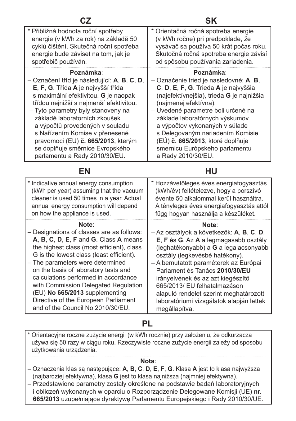 Pl en cz sk hu | ETA Novel User Manual | Page 48 / 48