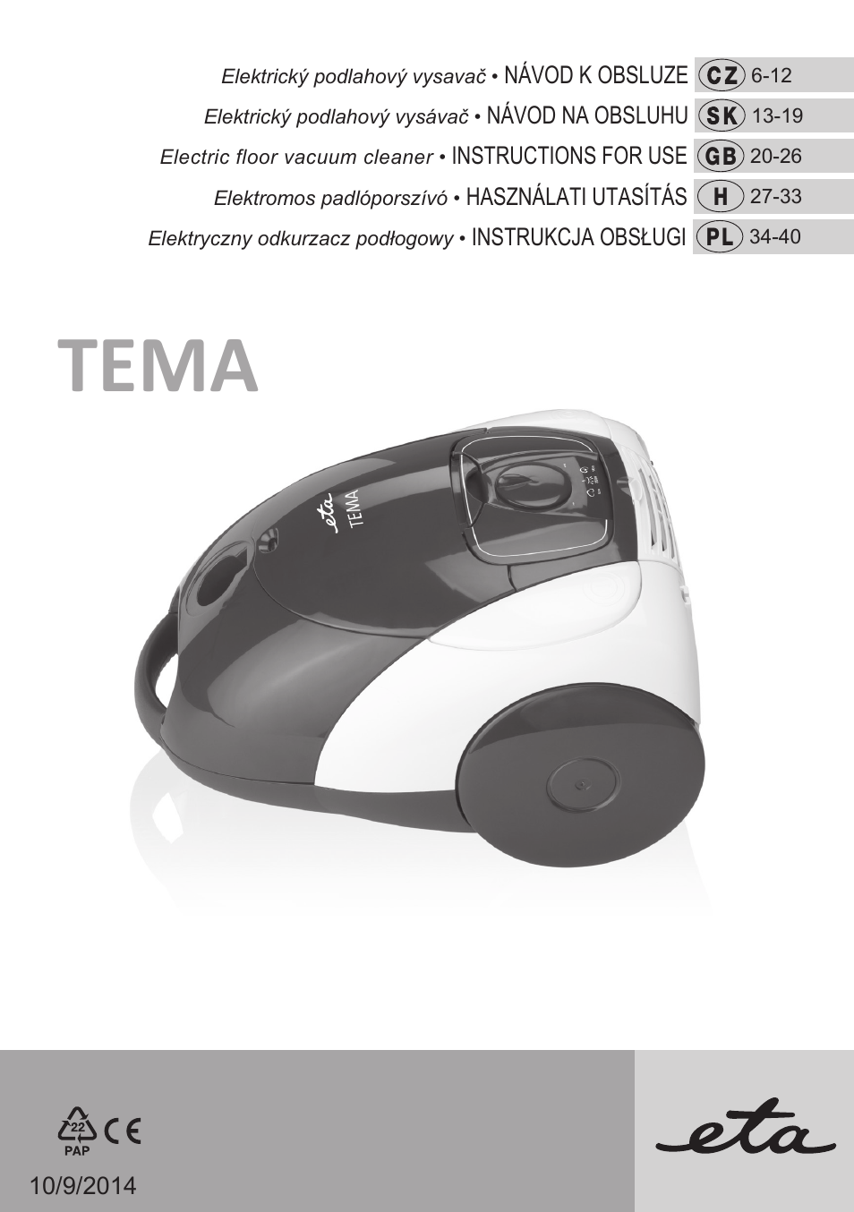ETA Tema User Manual | 44 pages