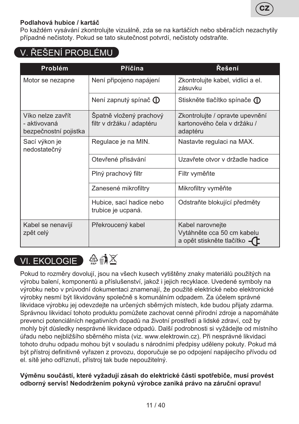 V. řešení problému, Vi. ekologie | ETA Tema User Manual | Page 11 / 44