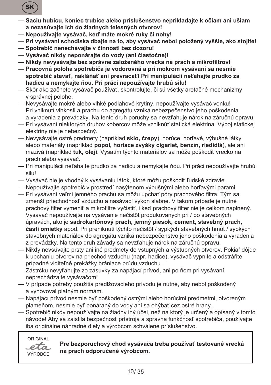 ETA Profi User Manual | Page 10 / 40