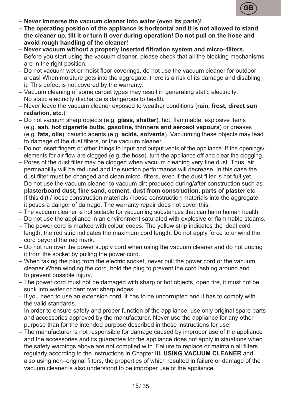 ETA Profi User Manual | Page 15 / 40