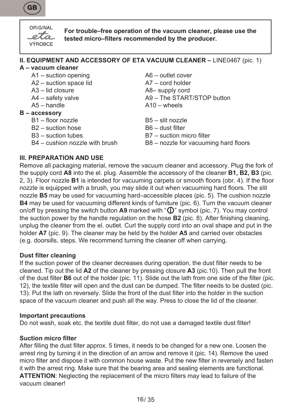 ETA Profi User Manual | Page 16 / 40