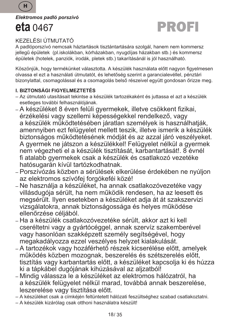 ETA Profi User Manual | Page 18 / 40