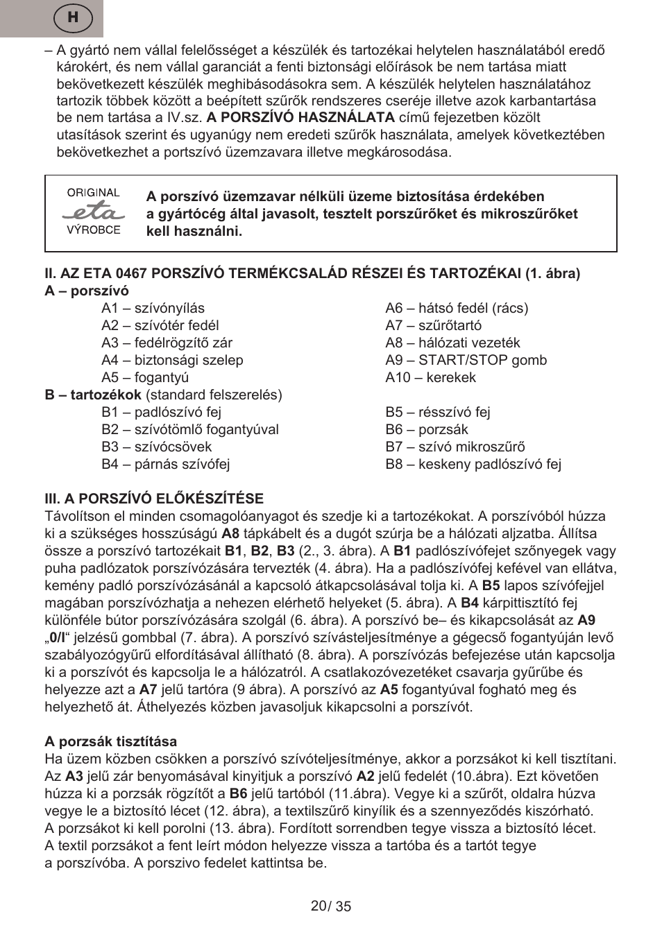 ETA Profi User Manual | Page 20 / 40