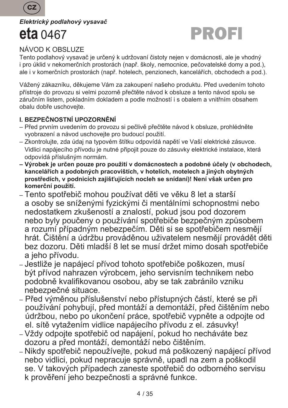ETA Profi User Manual | Page 4 / 40
