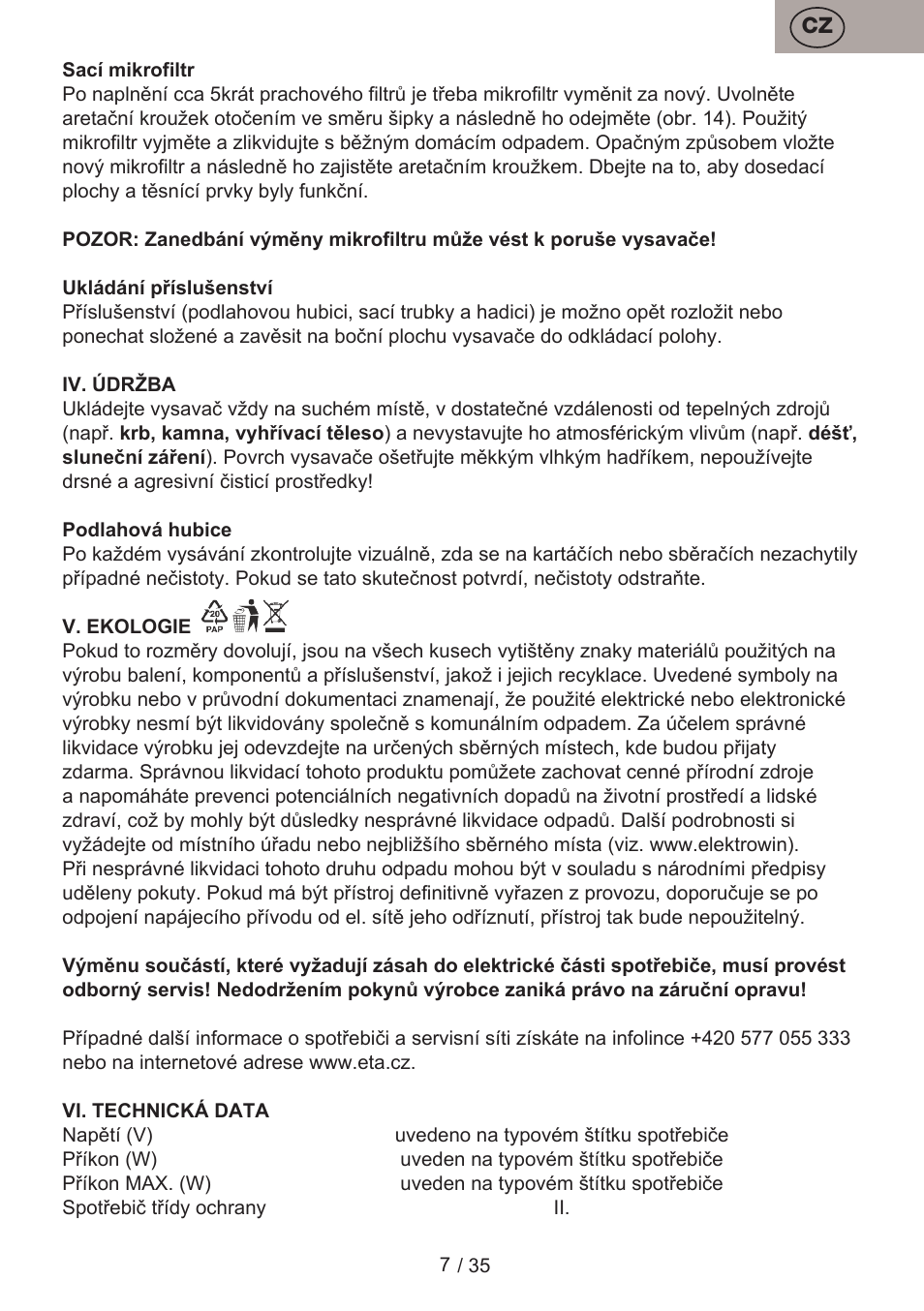 ETA Profi User Manual | Page 7 / 40