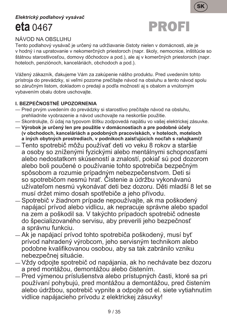 ETA Profi User Manual | Page 9 / 40