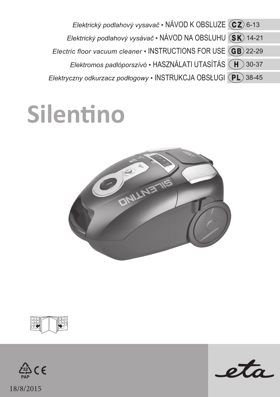 ETA Silentino User Manual | 52 pages