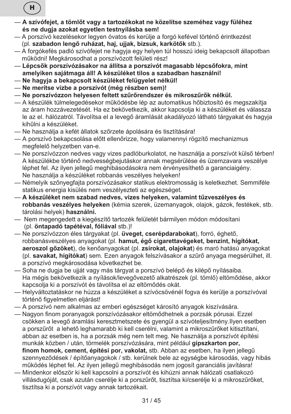 ETA Silentino User Manual | Page 31 / 52
