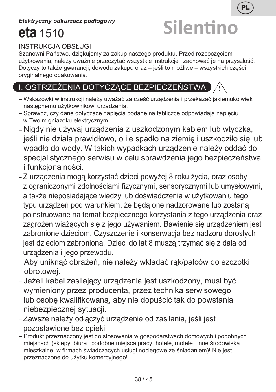 Silentino | ETA Silentino User Manual | Page 38 / 52