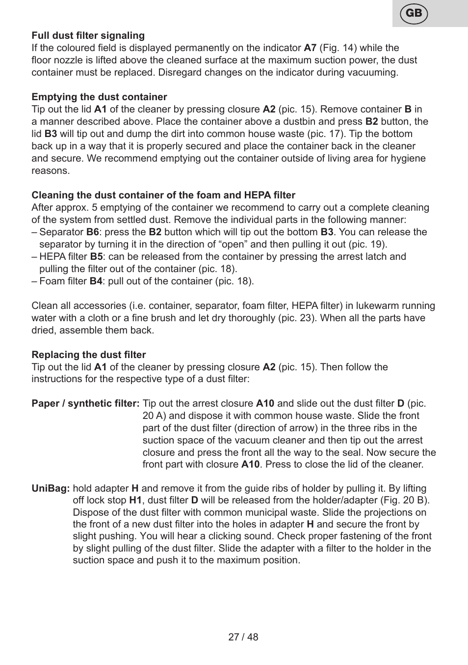 ETA Dualic II User Manual | Page 27 / 52