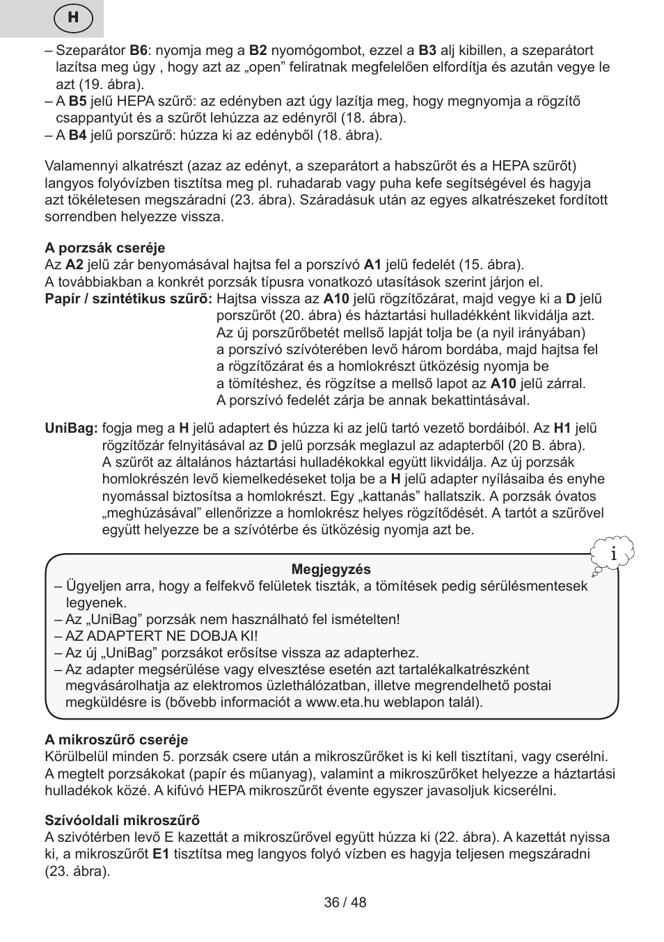 ETA Dualic II User Manual | Page 36 / 52