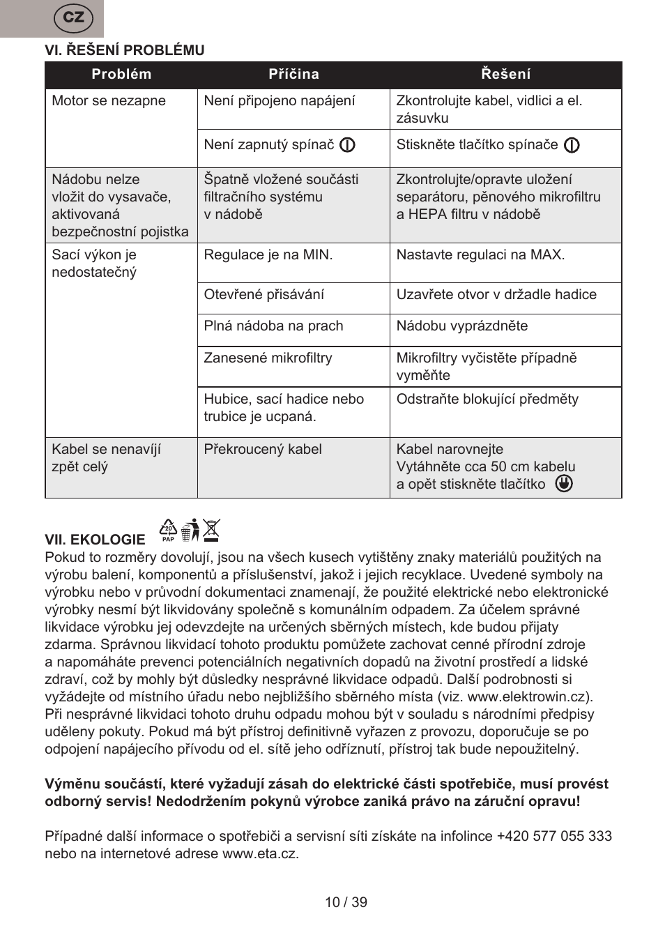 ETA Andare Animal User Manual | Page 10 / 44