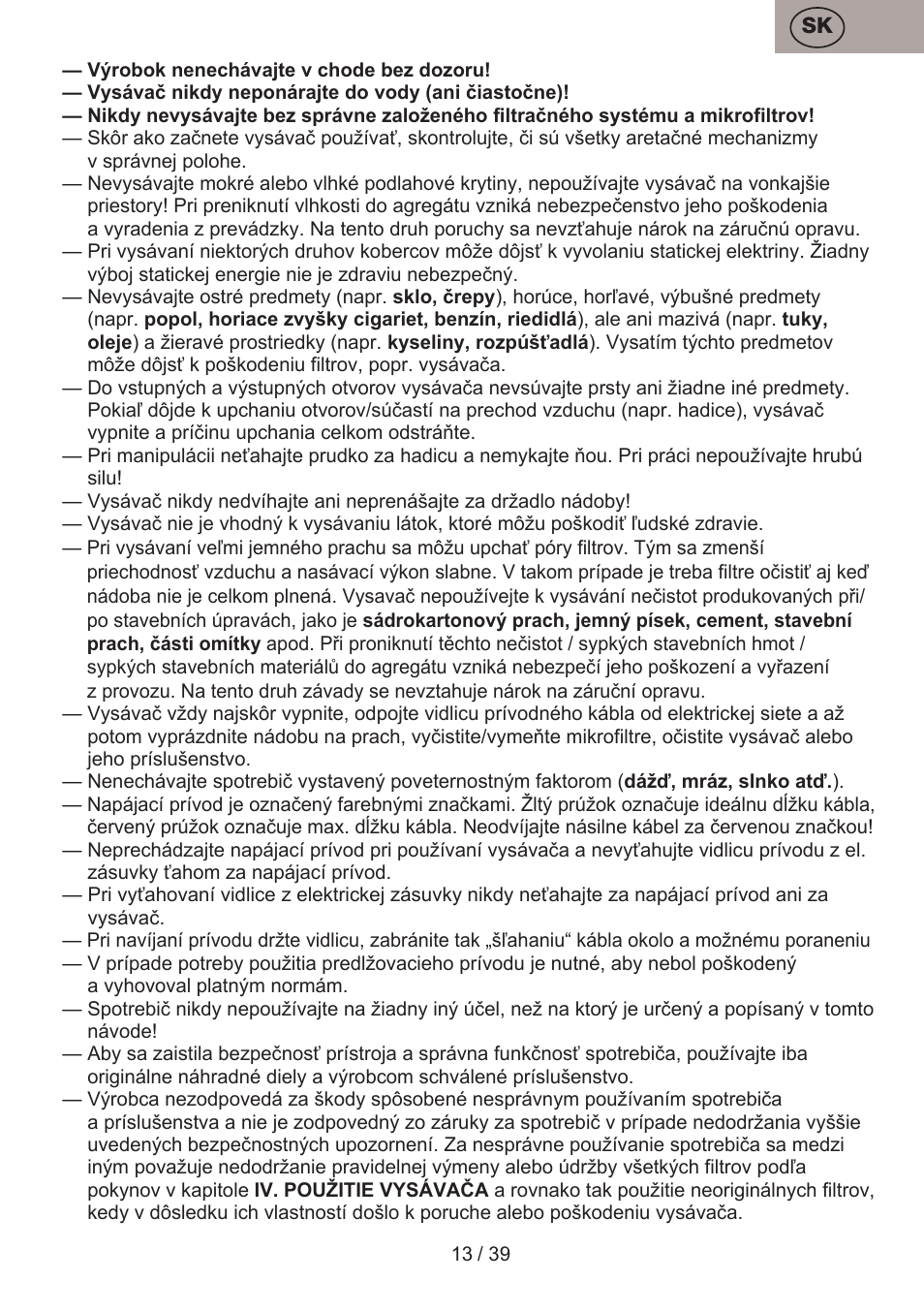 ETA Andare Animal User Manual | Page 13 / 44
