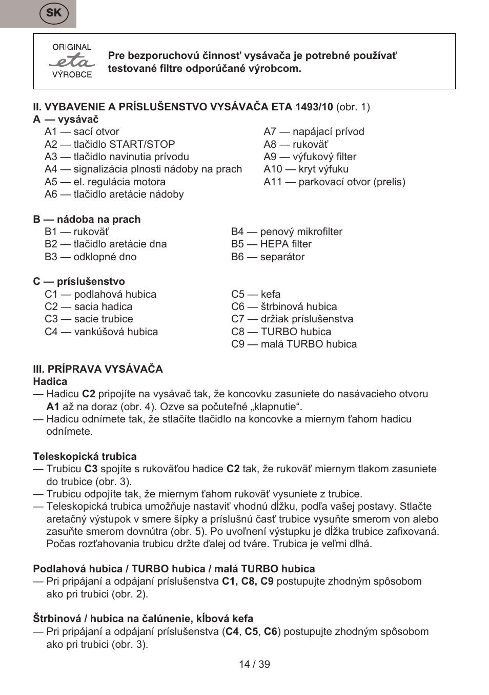 ETA Andare Animal User Manual | Page 14 / 44