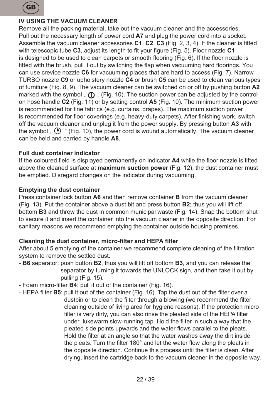 ETA Andare Animal User Manual | Page 22 / 44