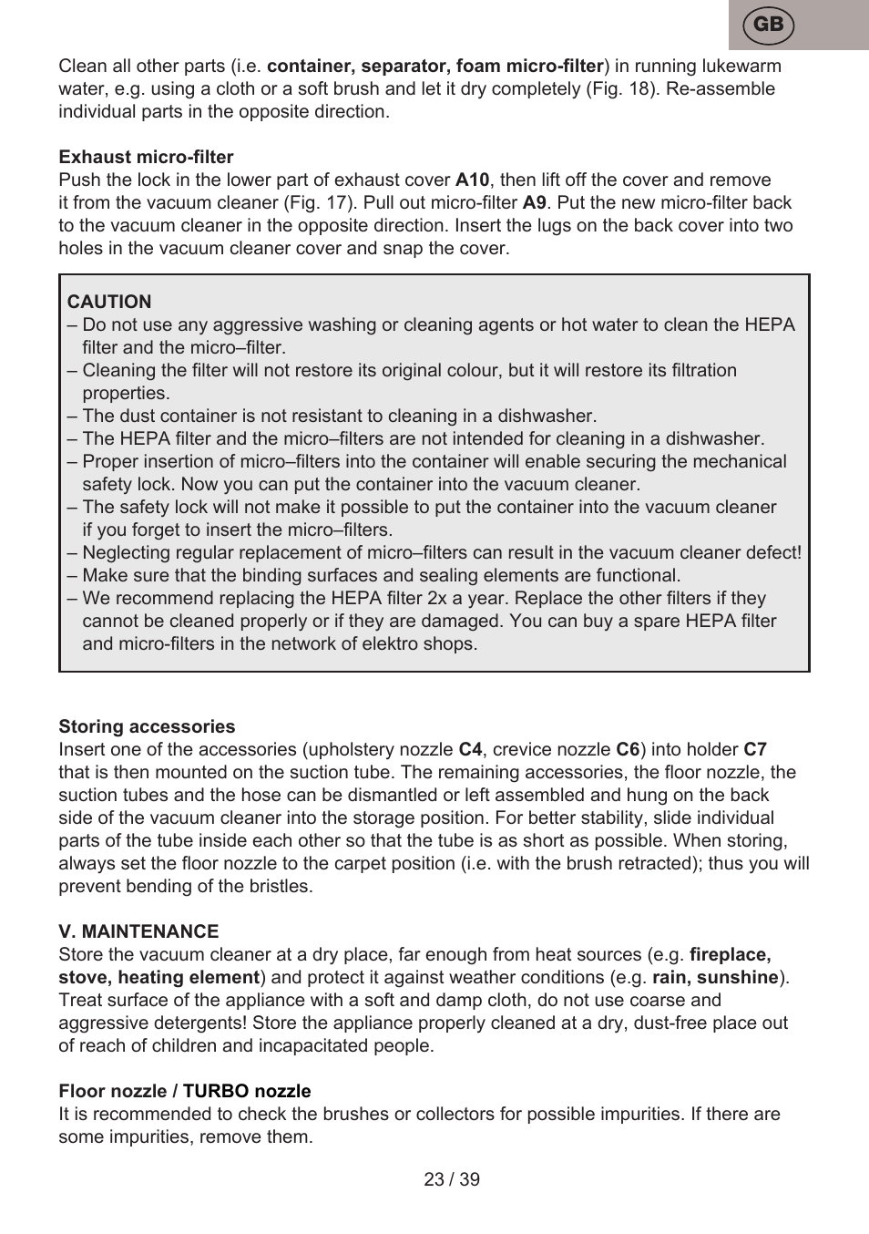ETA Andare Animal User Manual | Page 23 / 44