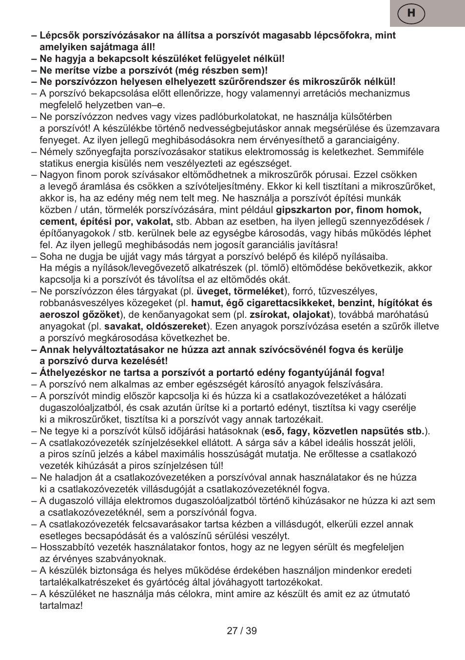 ETA Andare Animal User Manual | Page 27 / 44