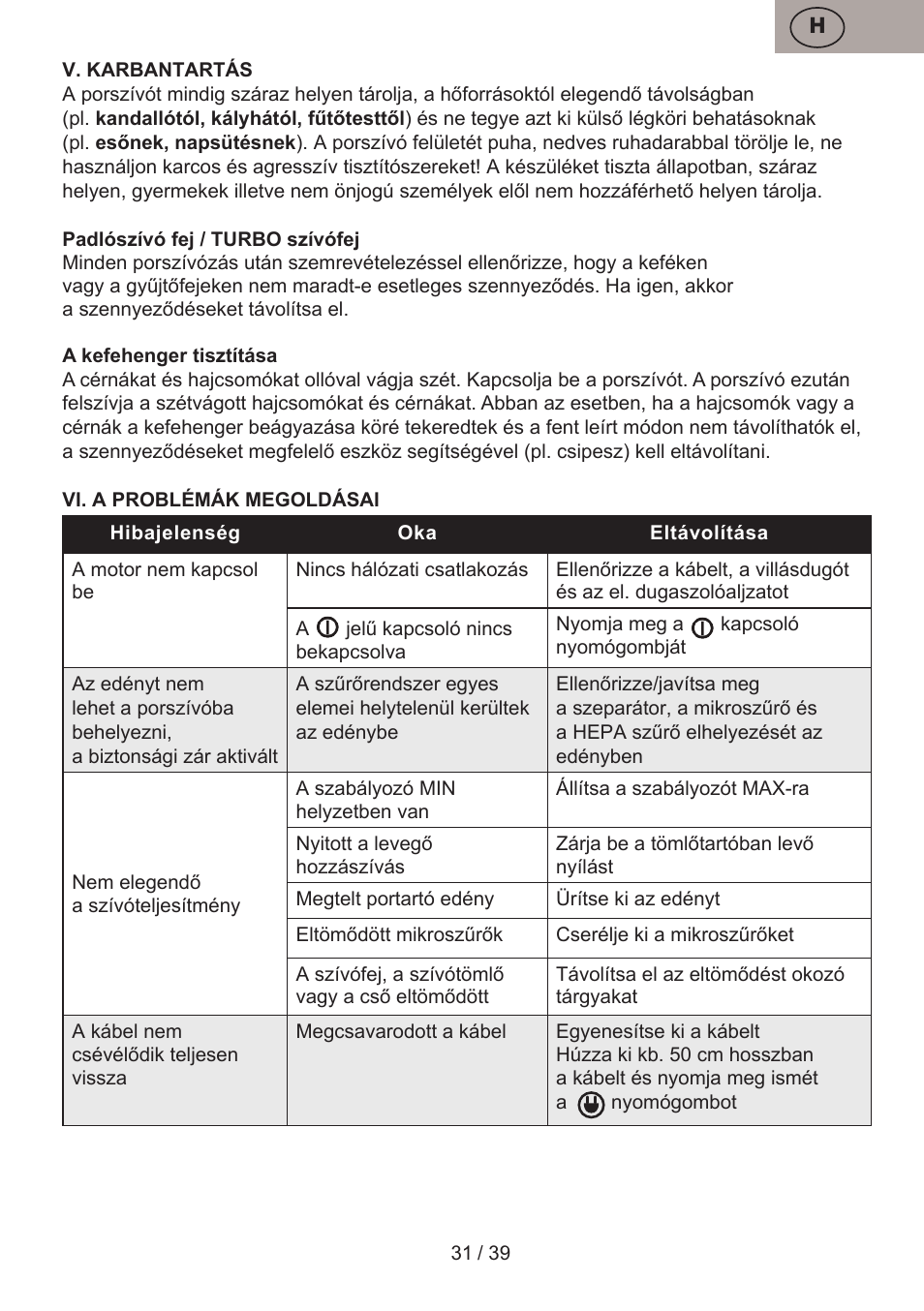 ETA Andare Animal User Manual | Page 31 / 44
