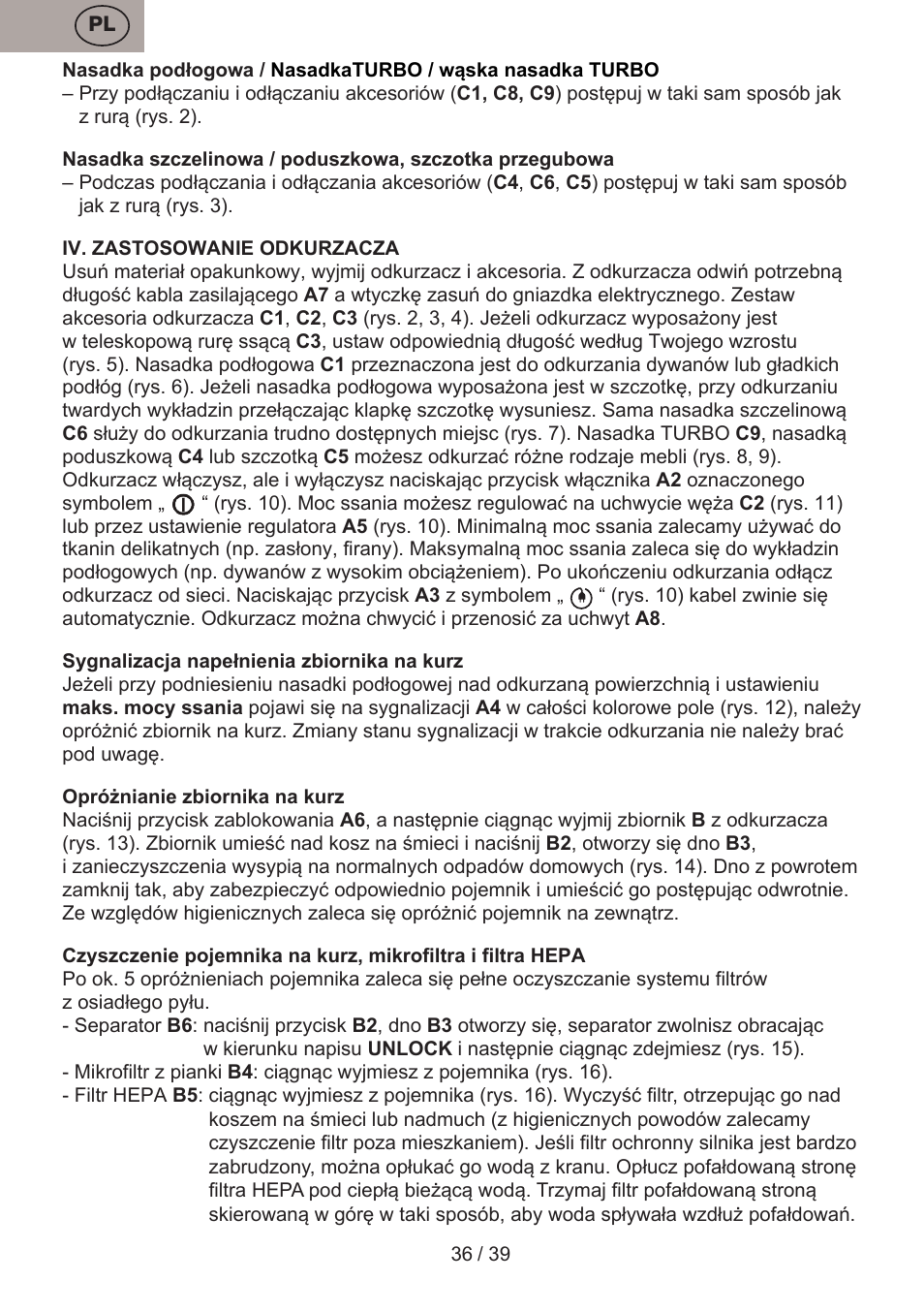 ETA Andare Animal User Manual | Page 36 / 44