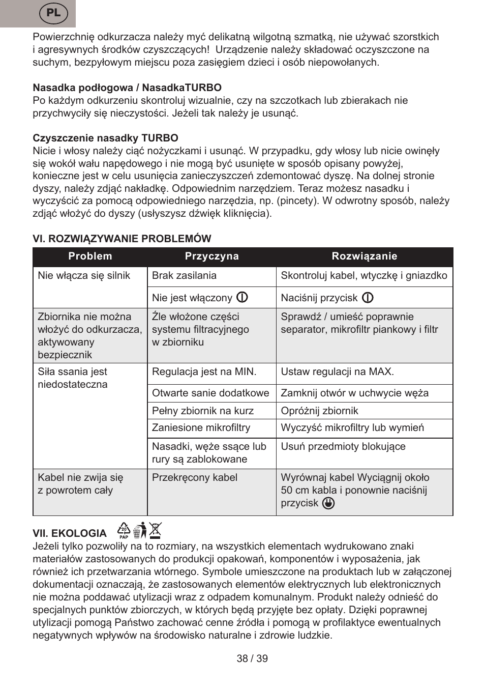 ETA Andare Animal User Manual | Page 38 / 44