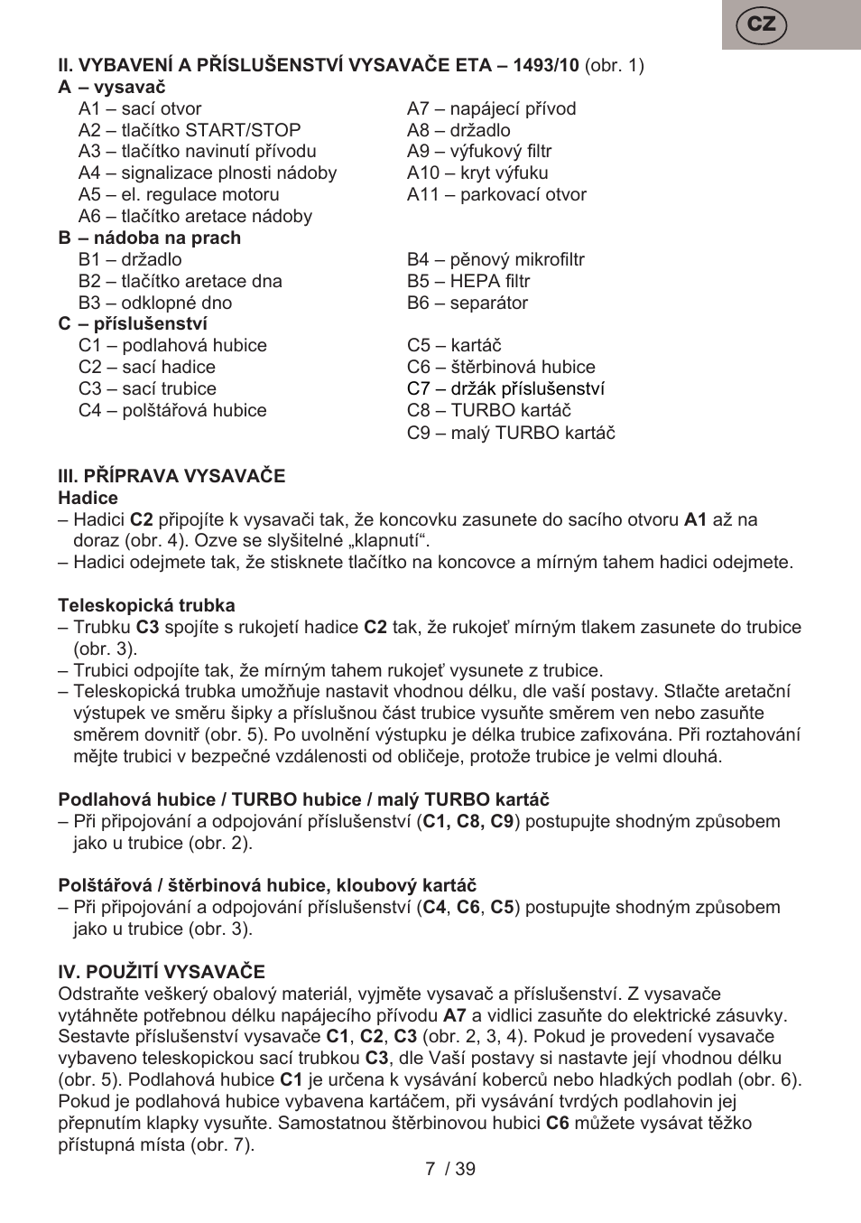 ETA Andare Animal User Manual | Page 7 / 44