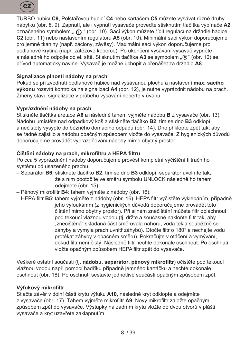 ETA Andare Animal User Manual | Page 8 / 44