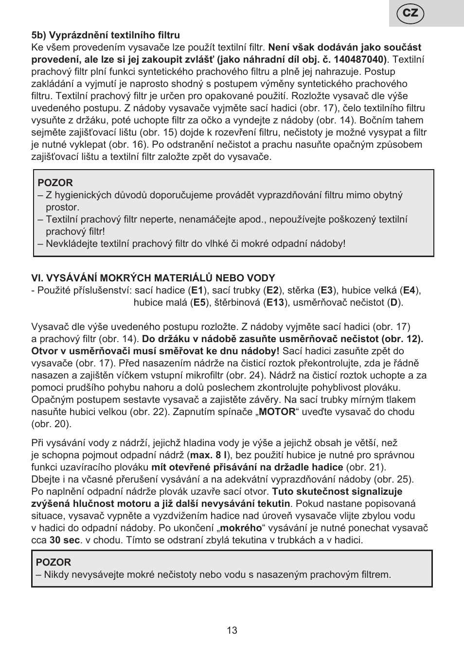 ETA Mariner bez exteronu User Manual | Page 13 / 100