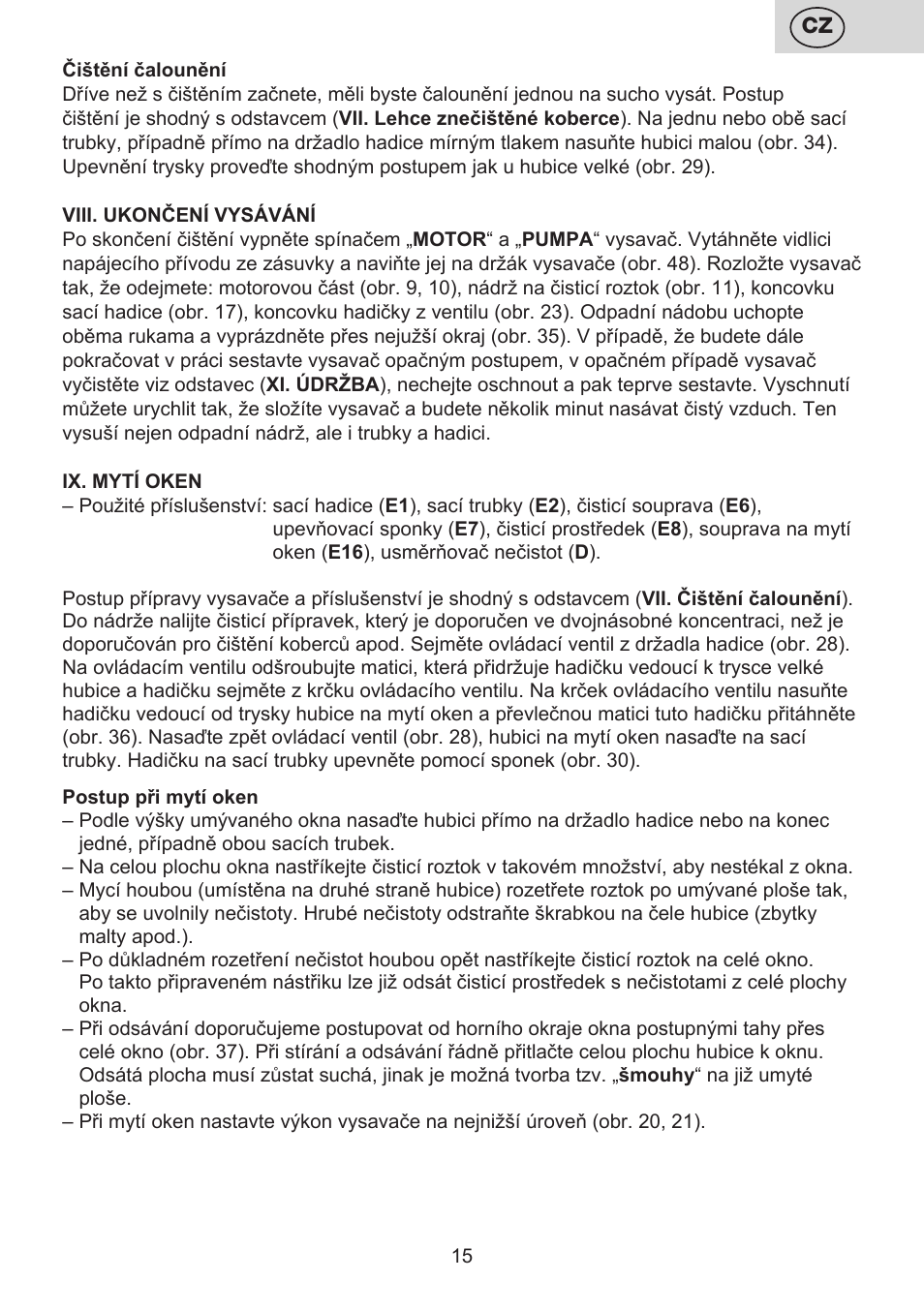 ETA Mariner bez exteronu User Manual | Page 15 / 100