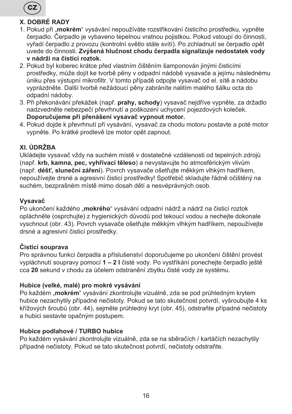 ETA Mariner bez exteronu User Manual | Page 16 / 100