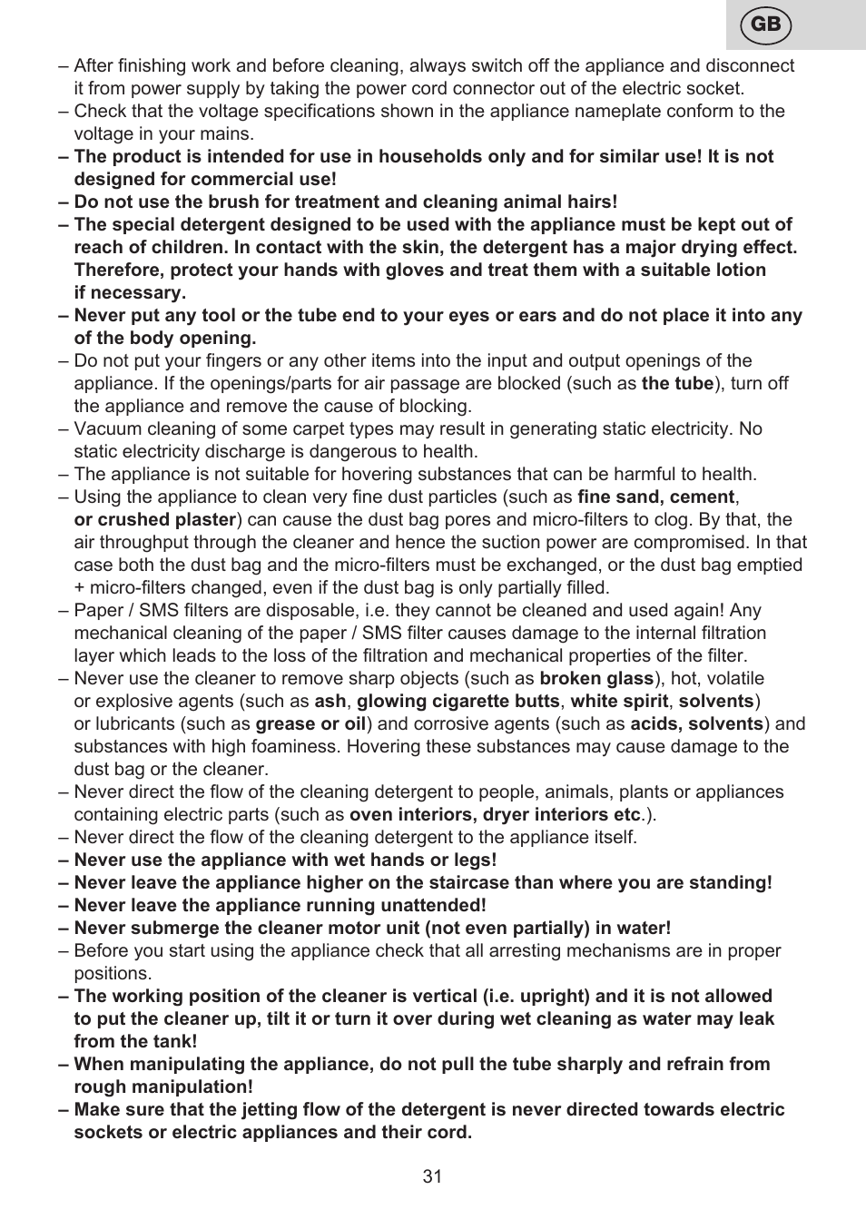 ETA Mariner bez exteronu User Manual | Page 31 / 100