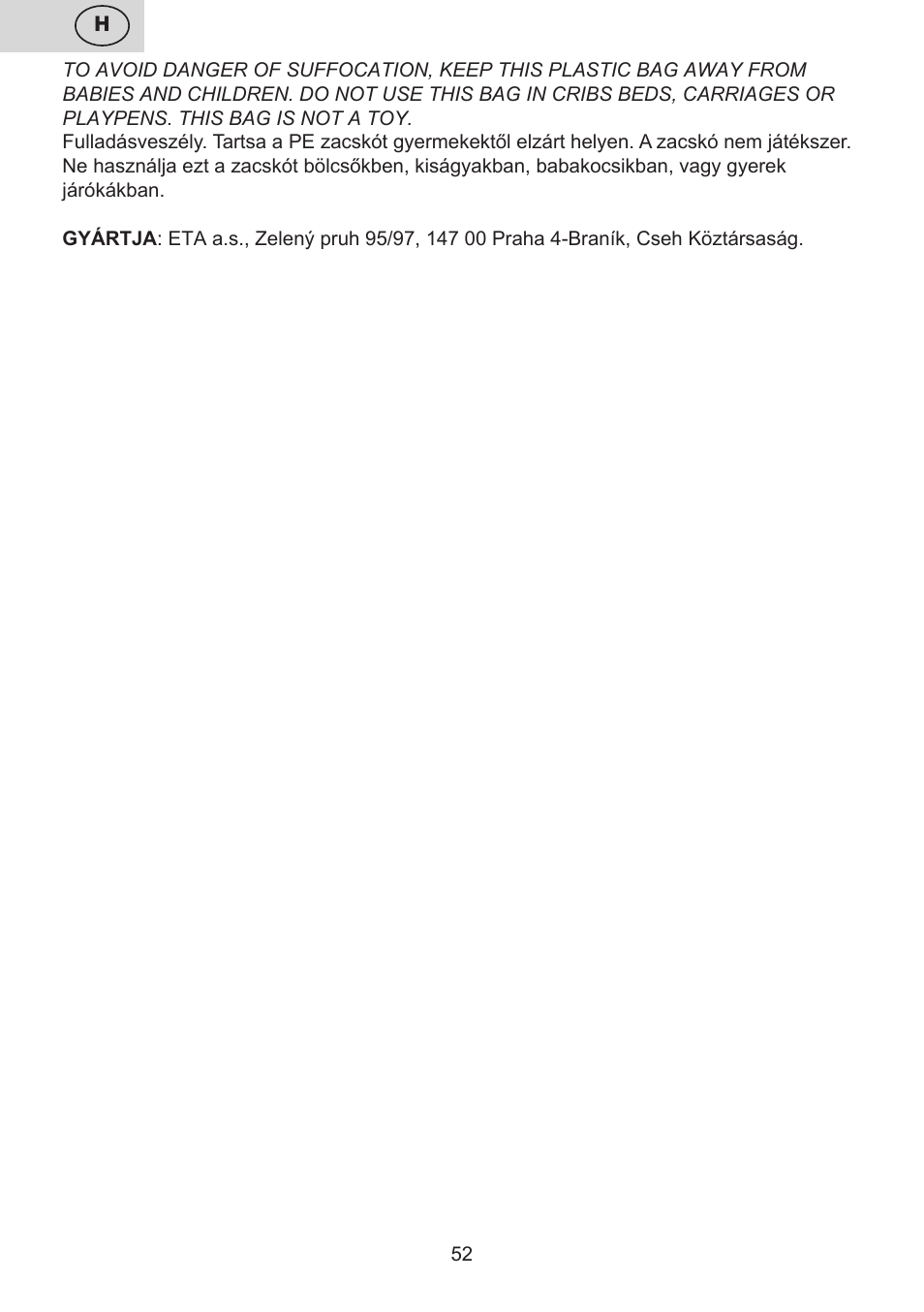 ETA Mariner bez exteronu User Manual | Page 52 / 100