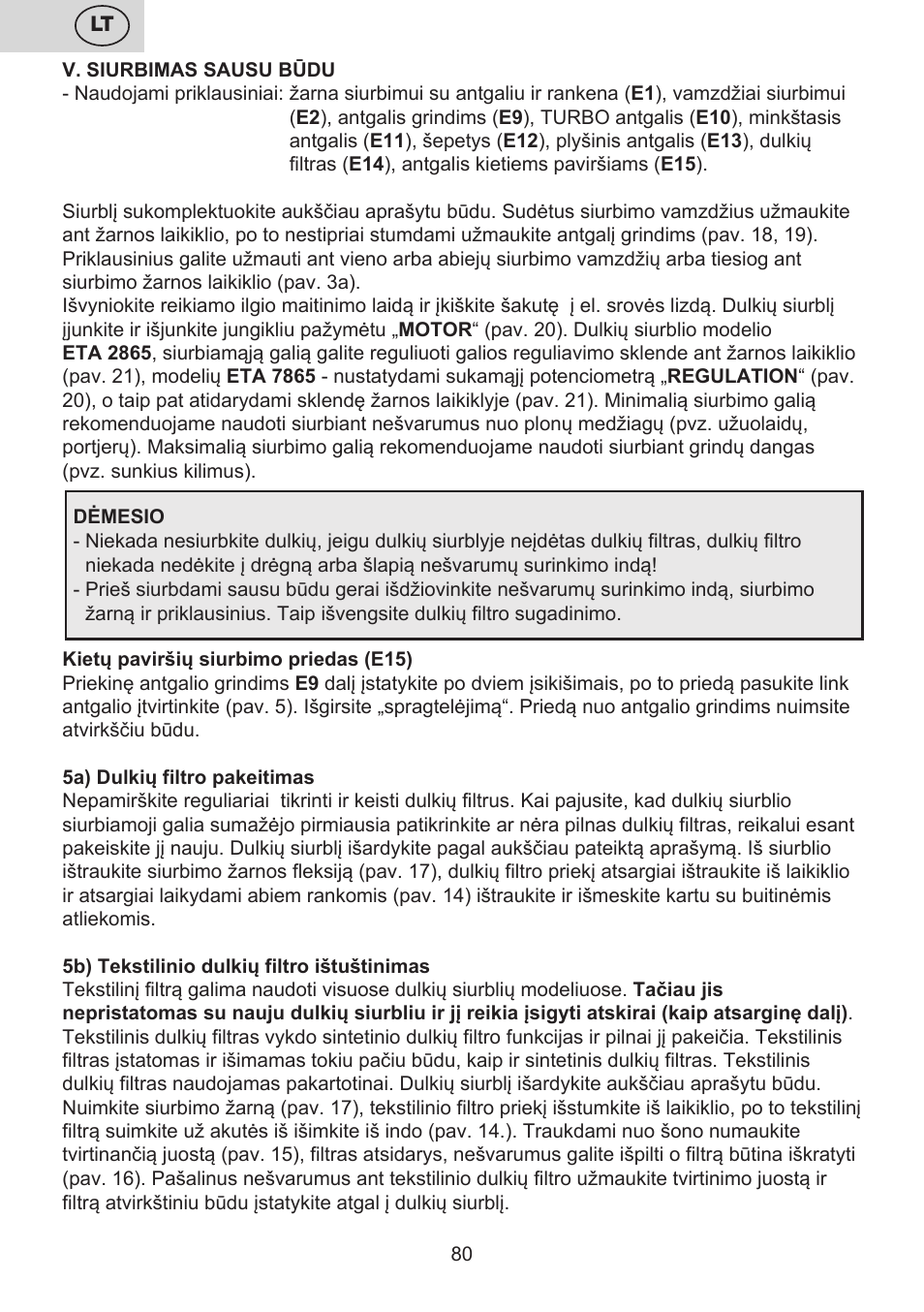 ETA Mariner bez exteronu User Manual | Page 80 / 100