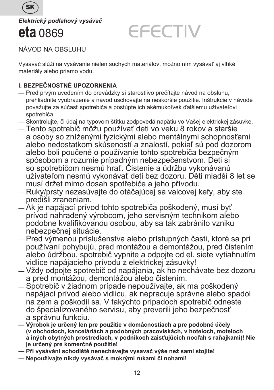 ETA Efektiv User Manual | Page 12 / 68