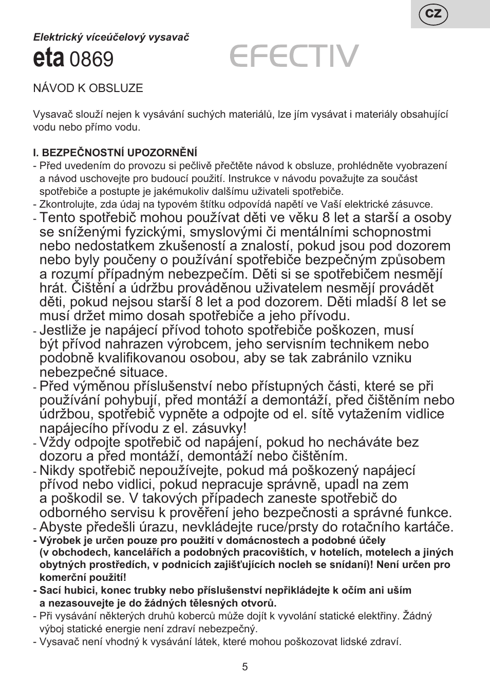 ETA Efektiv User Manual | Page 5 / 68