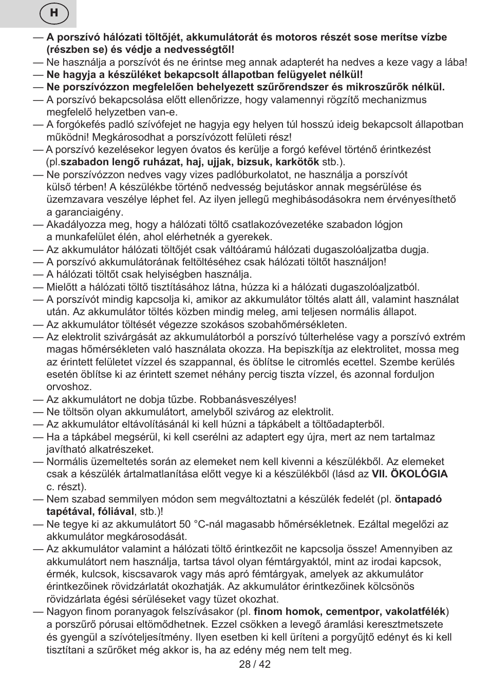 ETA Elance User Manual | Page 28 / 44