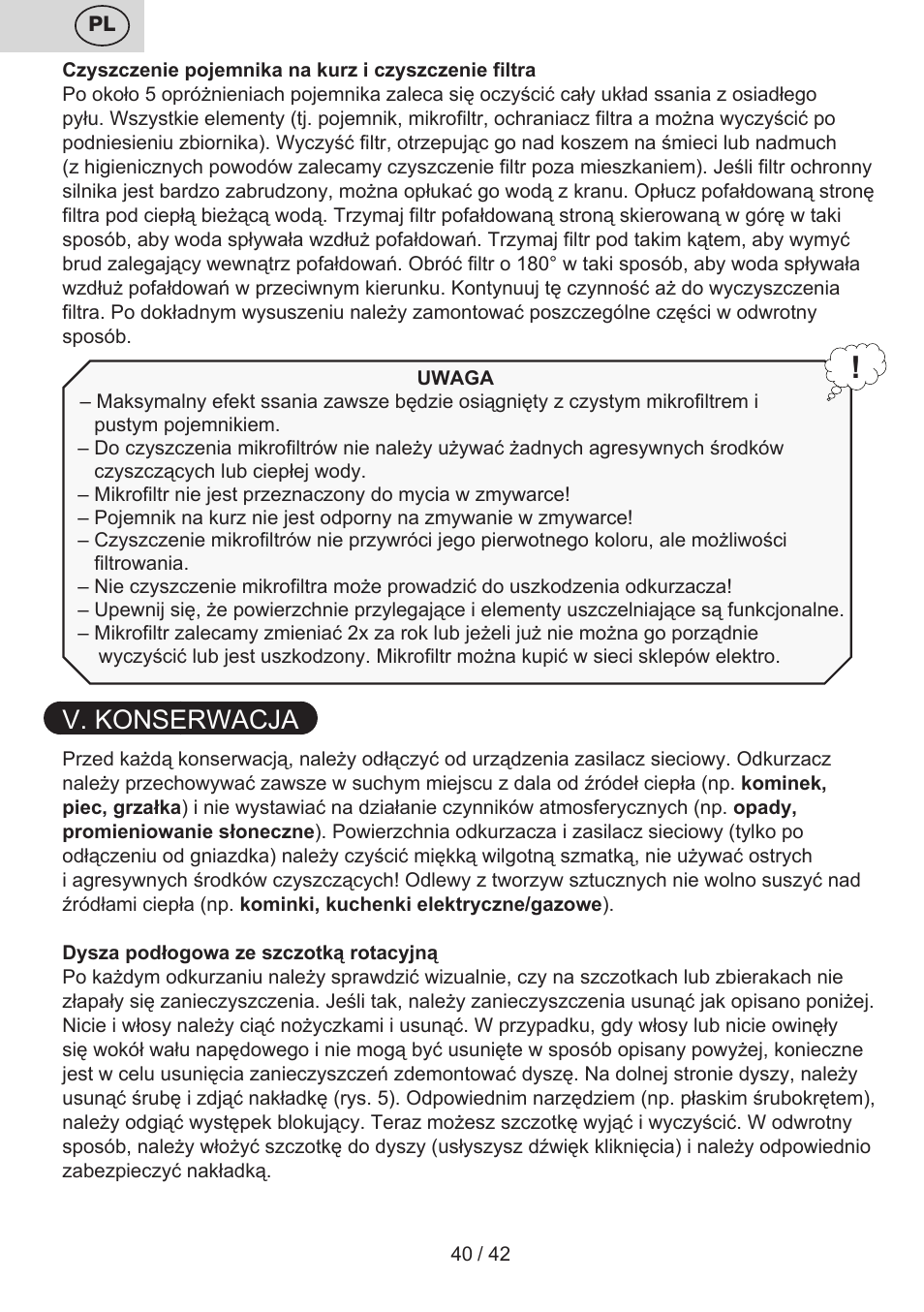 V. konserwacja | ETA Elance User Manual | Page 40 / 44