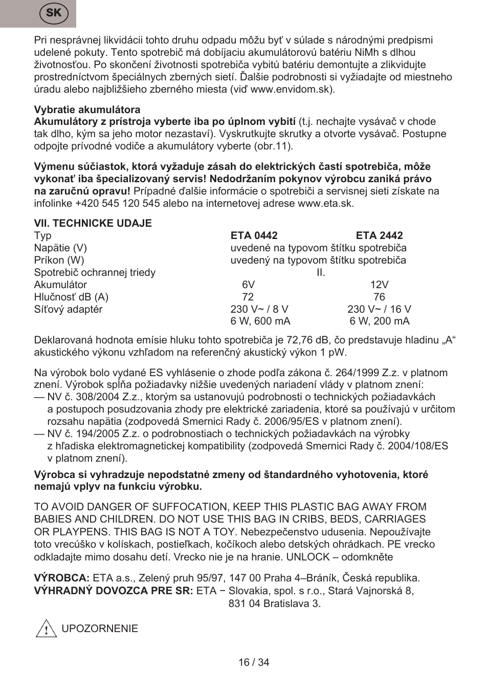 ETA Verto User Manual | Page 16 / 36