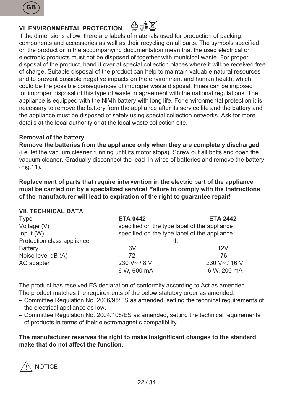 ETA Verto User Manual | Page 22 / 36