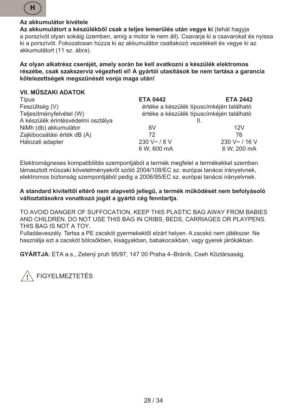 ETA Verto User Manual | Page 28 / 36