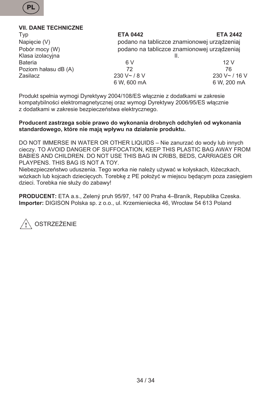 ETA Verto User Manual | Page 34 / 36